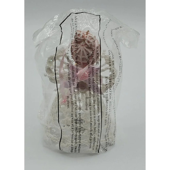 2003 Precious Moments Angel Christmas Ornament Crochet Starched Skirt & Wings - Picture 6 of 7